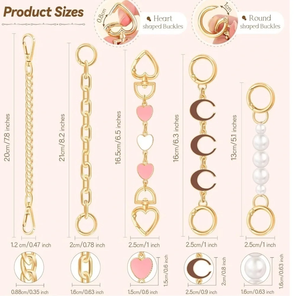 Bag Extender Chain Set or bag accessories set (5) pieces